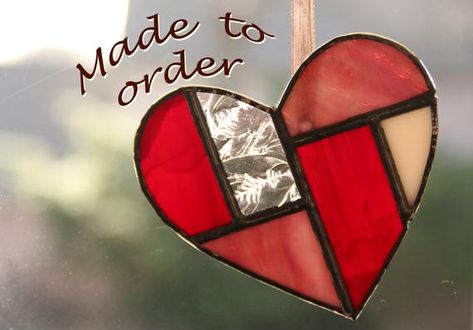 Items similar to Geometric Stained Glass Heart - Made to Order on Etsy Stained Glass Puzzle, Glass Puzzle, Stained Glass Geometric, Stained Glass Heart, Stained Glass Patterns Free, Stained Glass Ornaments, Stained Glass Suncatchers, Stained Glass Christmas, Geometric Heart