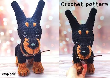 CuteKnitPattern - Etsy Ukraine Crochet Doberman, Amigurumi Puppy, Crochet Bird Patterns, Puppy Pattern, Dachshund Pattern, Crochet Dog Patterns, Crochet Teddy Bear Pattern, Crochet Cat Pattern, Crochet Bunny Pattern