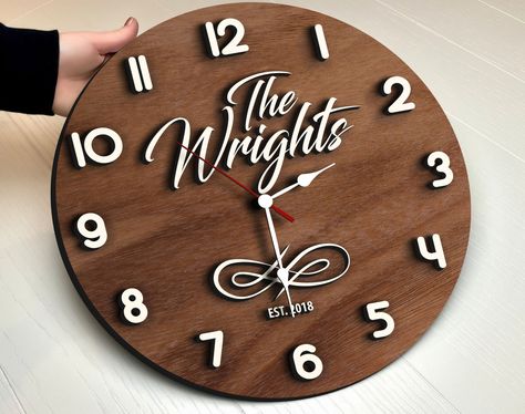 Excited to share the latest addition to my #etsy shop: Personalized Wedding Gift, Round Wooden Wall Clock, Last Name Established Sign, Family Name Sign, Wooden Sign, Custom Sign, Anniversary Gift https://etsy.me/3Dq0UQK #housewarming #round #no #unframed #office #artde Minimalist Decor Wedding, Last Name Established Sign, Name Established Sign, Established Sign, Oversized Wall Clock, Personalized Wedding Gift, Family Name Sign, Wooden Wall Clock, Family Name Signs