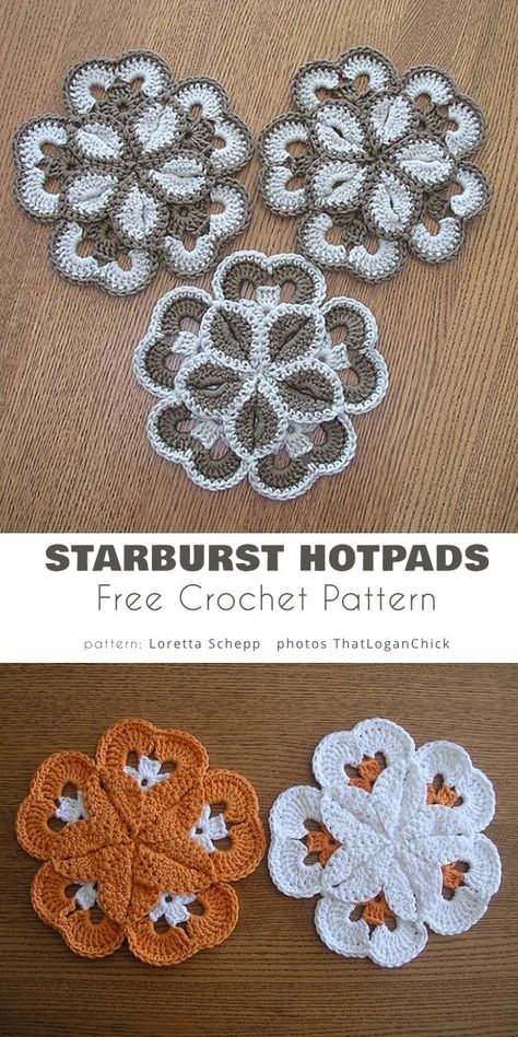 Crochet Patterns Hot Pads, Free Crochet Pattern Potholders, Crochet Kitchen Accessories Patterns, Crochet Hot Mats Free Pattern, Crochet Flower Hot Pad, Crochet Flower Dishcloth Pattern Free, Embossed Crochet Patterns, Free Crochet Pot Holder Patterns, Crochet Christmas Hot Pads