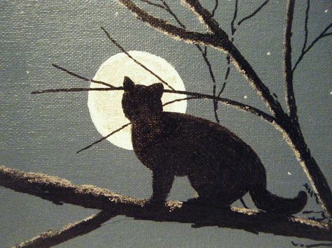 Miss U, Black Cat Art, A Black Cat, Season Of The Witch, Cat Painting, Beautiful Cat, Cat Drawing, Crazy Cats, Cat Love