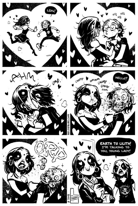 Belzebubs Comic, Nemi Comic, Erma Comic, Heavy Metal Comic, Goth Memes, Black Metal Art, Dark Comics, Cartoon Strip, Dream Date