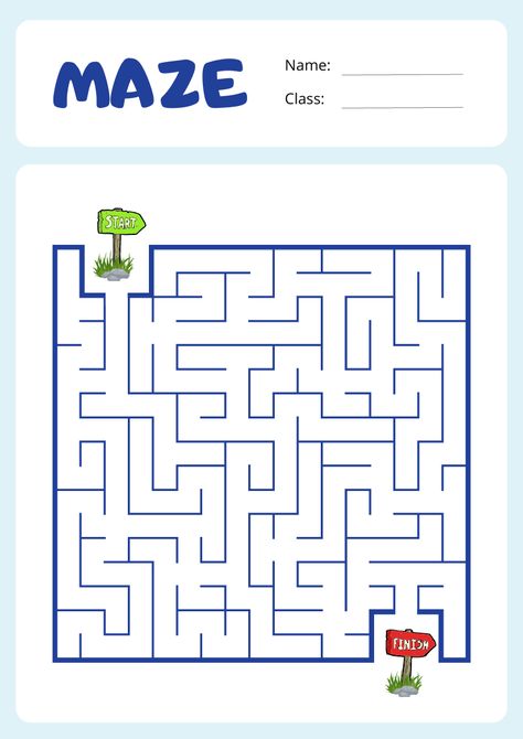 This cute and simple blue maze worksheet is the perfect activity for kids to develop their problem-solving skills in a fun and engaging way. The bright blue design is eye-catching, making it ideal for classrooms, homeschooling, or as an at-home activity. Download and print this adorable maze for an entertaining and educational experience. Keep kids entertained while they learn – pin it now for later!

#MazeWorksheet #FunForKids #PrintableActivity #KidsLearning #BlueMaze Maze Activity, Maze Worksheet, Worksheet For Kids, Simple Template, Activity For Kids, Home Activities, Problem Solving Skills, Printable Activities, Worksheets For Kids