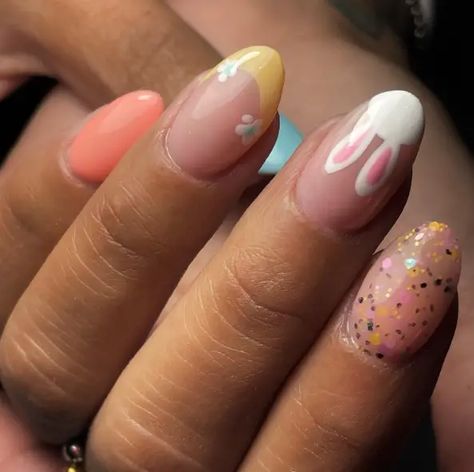 37 Easter Nail Ideas to Inspire Your Holiday Outfit Easter Nail Ideas, Easter Nails Easy, Dip Nail Colors, Blue Gel Nails, Easter Nail, Bunny Nails, Easter Nail Designs, Easter Nail Art, Holiday Nail Art