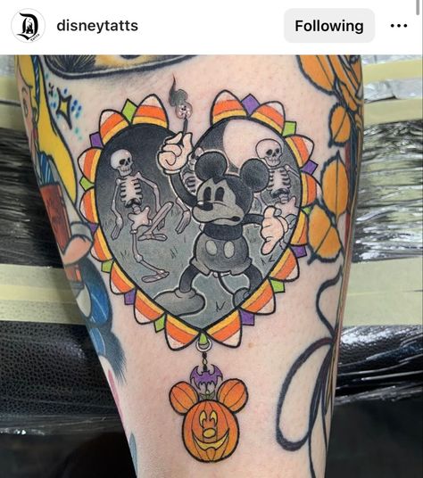 Disney Traditional Tattoo, Disney Halloween Tattoos, Traditional Tattoo Halloween, 90s Tattoos, Vintage Style Tattoos, Castle Tattoo, Nostalgic 90s, Tattoo Outline Drawing, Wicked Tattoos