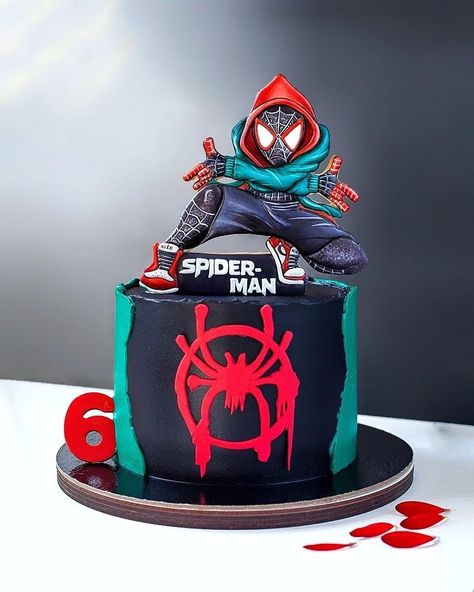 Spiderman Cake Birthday For Kids, Spiderverse Party, Miles Morales Birthday Party, Miles Morales Birthday, Boys Bday Cakes, Kids Bday Party Ideas, Spidey Birthday, Spiderman Birthday Party Decorations, Spiderman Birthday Cake