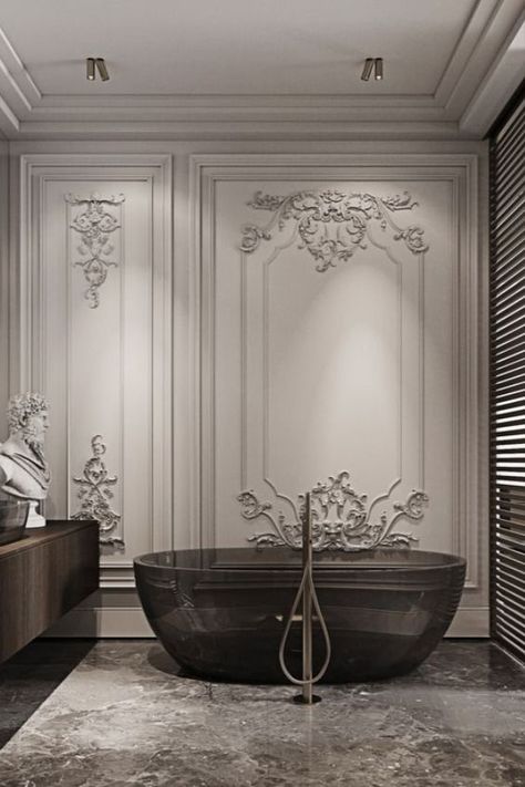 A world of bathroom decor ideias for you - Drawer Handles #furniturehardware #hardwarejewelry #bedroomdecor #drawerhardware Transparent Bathtub, Neoclassic Interior, Glass Bathtub, Modern Luxury Bathroom, Parisian Interior, Classical Interior, تصميم داخلي فاخر, Neoclassical Interior, Designer Bathroom