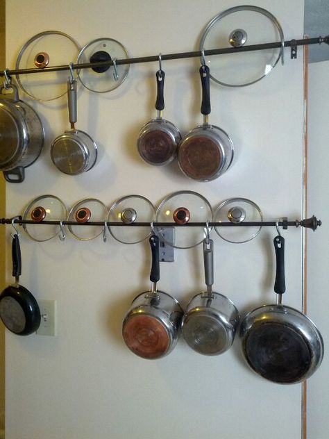 My kitchen space saver! Kitchen Space Savers, Pan Storage, Kitchen Ideals, Pantry Cupboard, Crate Diy, Small Kitchen Organization, Kitchen Organization Diy, Small Space Diy, Small Space Kitchen