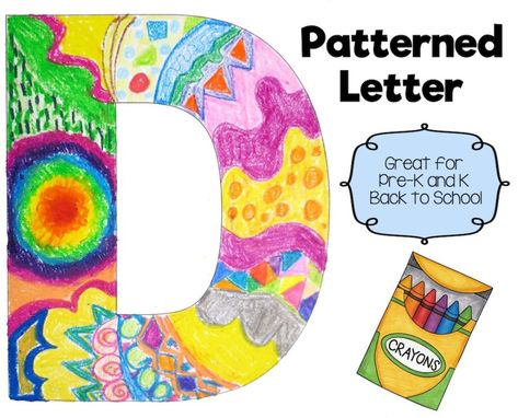 Pattern Letters Art Projects High School, Elementary Art Education, Name Art Projects, Ideas Name, Elementary Art Lesson Plans, Elementary Art Classroom, Art Education Projects, Art Education Lessons, Kindergarten Art Projects