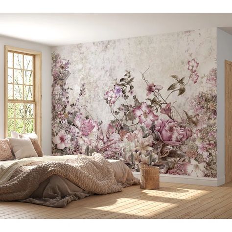 Wildon Home® Reay Peel & Stick Wallpaper | Wayfair Exotic Wallpaper, Large Floral Wallpaper, Ceiling Paper, Ingrain Wallpaper, Floral Meadow, Wallpaper Vinyl, Floral Wall Decals, Flower Wreaths, Chinoiserie Wallpaper