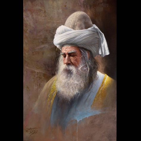 Portrait of Mevlana(Rumi)  Mehrdad Jamshidi 🎨 Oil color on canvas (60x80) Rumi Poem, Buddha Quotes Life, Rumi Poetry, Jalaluddin Rumi, Rumi Love Quotes, Rumi Love, The Game Of Life, Positive Vibes Quotes, Oil Painting Nature