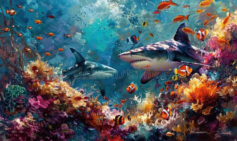 Colorful depiction of coral reef ecosystem teeming with aquatic creatures. Generate AI stock photography Book Imagination, Coral Reef Ecosystem, Aquatic Creatures, Vector Portrait, Coral Reef, Ecosystem, Ecology, Stock Photography, Photo Image