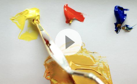 How to mix the colour you see. Basic principles This video is a basic introduction to matching a colour using 3 primary colours. The palette used was Cadmium Yellow Light, Cadmium Red Light and Ultramarine Blue. The brand was Golden… How To Make The Color Yellow, How To Mix Gold Paint Color, How To Make Dark Yellow Paint, How To Mix Mustard Yellow Paint, How To Make Golden Colour Paint, Paint Mixing Chart Primary Colors, Acrylic Gel Medium, Mix Colour, Cadmium Yellow