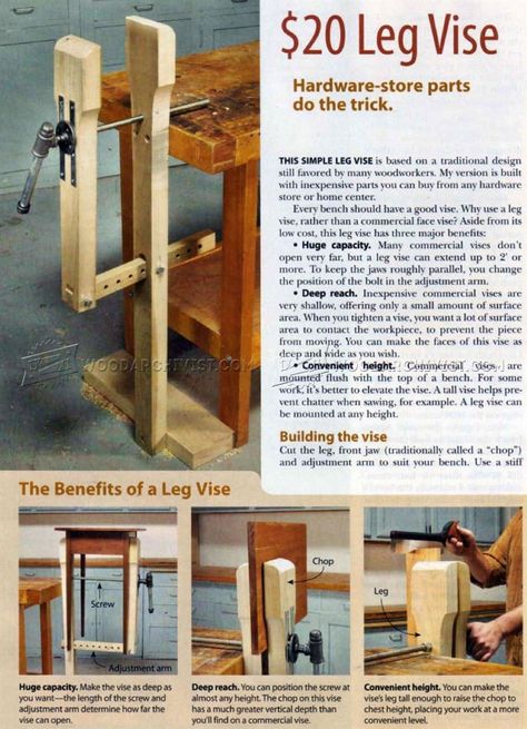 Lathe Stand, Leg Vise, Wood Projects Plans, Woodworking Bed, Woodworking Books, Workbench Plans, Woodworking Workbench, Learn Woodworking, Wood Turning Projects