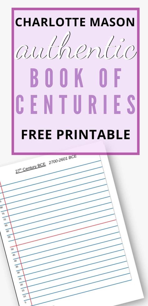 Step by step to an authentic Charlotte Mason timeline, or Book of Centuries, with FREE printable. Secular Charlotte Mason. For your elementary, junior high, and high school students.  | homeschool ideas | secular homeschooling | homeschool timeline | #secularCM #homeschool #homeschooling Book Of Centuries Printable, Homeschool Timeline, Book Of Centuries, Secular Homeschool, 2023 School, Homeschool Middle School, Charlotte Mason Homeschool, Nature School, Bible History