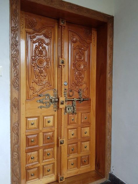 Top 45 Beautiful And stylish Wooden Door Design Ideas - Engineering Discoveries Indian Main Door Designs, Pooja Door, Pooja Door Design, Window Doors, Door Design Ideas, House Main Door, Flush Door Design, House Front Door Design, House Main Door Design