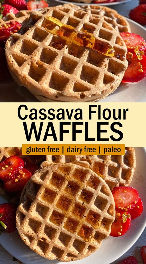 Cassava Flour Waffles, Gluten Free Belgian Waffles, Cassava Recipe, Cassava Flour Recipes, Paleo Waffles, Grain Free Breakfast, Banana Waffles, Sweet Potato Waffles, Gluten Free Waffles