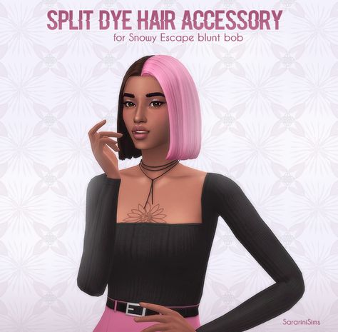 Sims 4 Cc Dyed Hair, Gallery Poses, Star Butterfly Outfits, Sims Collection, Split Dye Hair, Snowy Escape, Sims Lookbook, Half And Half Hair, Split Dye