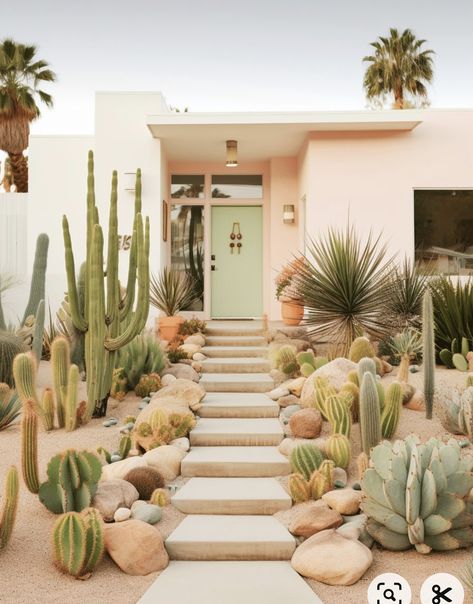 Modern Front Yard Landscaping, Front Yard Decor, Modern Front Yard, Front Yard Design, Desert Garden, Desert Homes, Front Yard Landscaping Ideas, Inspire Me Home Decor, Casa Exterior