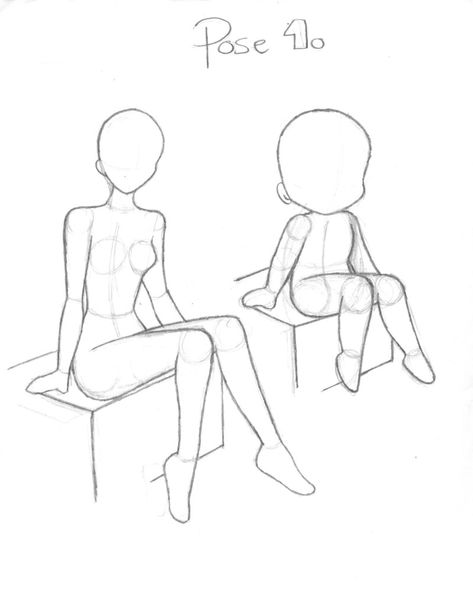 How To Draw Anime Sitting Poses, Simple Sitting Poses Drawing, Drawing Base Pose Sitting, Sitting Down Knees Up Pose, Drawing Base Sitting Down, How To Draw A Body Sitting Down, Anime Sitting Pose Reference, Drawing Base Sitting Chair, Sitting On Lap Pose Drawing Base