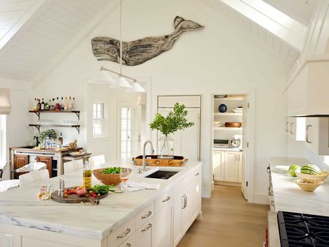 Inside a Nantucket dream house with a serene coastal color scheme Nantucket Style Homes Interior, Coastal Color Scheme, Nantucket Style Homes, Amish House, Collection Room, Nantucket Home, New England Home, Nantucket Style, Coastal Interiors Design