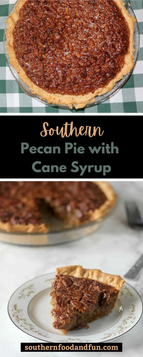 This Southern Pecan Pie recipe is a classic but swaps old-fashioned cane syrup for some of the corn syrup. The result is an intense and delicious flavor, not just overwhelming sweetness! Southern Pecan Pie Recipe, Pecan Pie Recipe Southern, Cane Syrup, Yummy Pie Recipes, Southern Pecan Pie, Southern Desserts, Easy Pie Recipes, Pecan Pie Recipe, Easy Pie