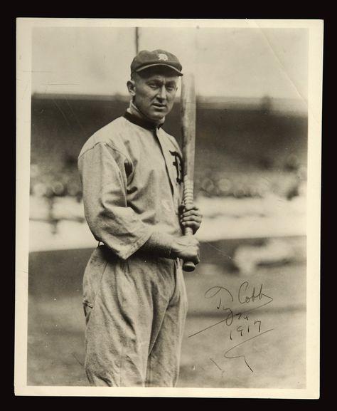 Ty Cobb signed photo. Manager Ty, Ty Cobb, Detroit Tigers Baseball, Pete Rose, Nationals Baseball, Tigers Baseball, Baseball Memorabilia, Baseball Photos, Sports Photos