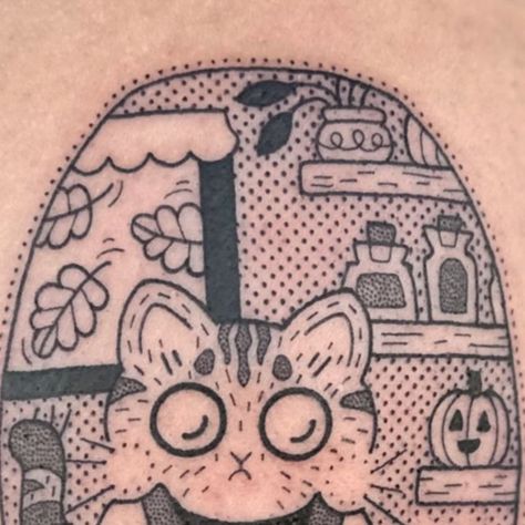 Kait Deitz on Instagram: "The backlog of tattoos I need to post is so real, but I was cruising through the last few weeks and thought this cozy kitchen cutie would be fun to share! Are your cats biscuit making machines, or more loafs themselves? Hope everyone’s having a lovely day :]

#cattattoo #cattoo #cutecatart #catillustration #cuteartstyle #cuteanimalart #cutecats #catart #cozyart #cottagecoretattoo #cottagecoreaesthetic #tattooillustration" Cozy Tattoo, Cottagecore Tattoo, Tattoo Illustration, Cottage Core Aesthetic, Cozy Kitchen, So Real, Lovely Day, Cute Art Styles, Making Machine