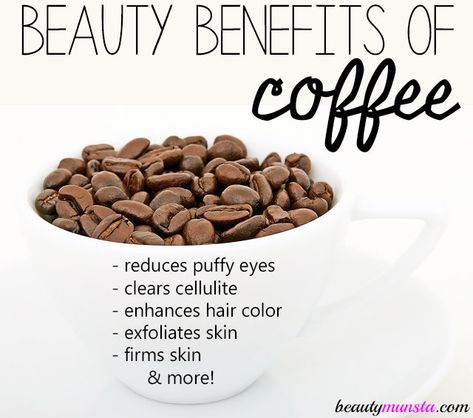 From reducing hideous puffy eyes to enhancing your hair color, find out 11 beauty benefits of ground coffee below! Benefits Of Coffee Scrub, Benefits Of Coffee On Skin, Coffee Skin Benefits, Coffee Benefits For Skin, Coffee Scrub Benefits, Coffee For Skin, Benefits Of Coffee, Coffee Scrub Diy, Coffee Face Scrub