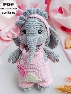 PATRONES AMIGURUMI GRATIS: PATRON GRATIS ELEFANTA AMIGURUMI 63100 Elefante Crochet, Amigurumi, Internet, Crochet