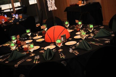 Basketball centerpiece ideas Basketball Centerpiece Ideas Banquet, Basketball Banquet Centerpieces, Basketball Banquet Ideas, Basketball Centerpiece Ideas, Basketball Centerpieces, Nba Theme, Basketball Wedding, Basketball Banquet, Basketball Bar Mitzvah