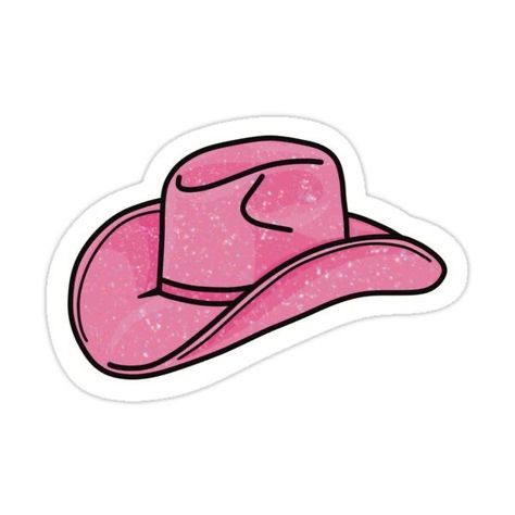 Sparkly Cowboy Hat, Cowboy Hat Sticker, Cowboy Hat Design, Pink Cowboy Hat, Pink Cowboy, Pleated Drapes, Bolo Fake, Pink Hat, Scrapbooking Embellishments