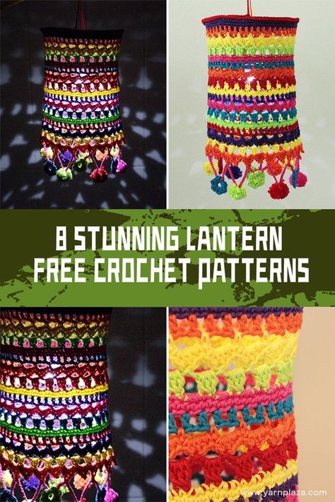 Theses projects that can add a touch of elegance or whimsy to any room or occasion. With these 8 Stunning Lantern FREE Crochet Patterns, you have plenty of options to choose from and can create a lantern that is perfect for your style and needs #freecrochetpatterns #crochetlantern Hippie Crochet Patterns, Boho Lanterns, Crochet Lampshade, Easy Crochet Flower, Crochet Lamp, Boho Crochet Patterns, Crochet Flower Pattern, Hippie Crochet, Popular Crochet