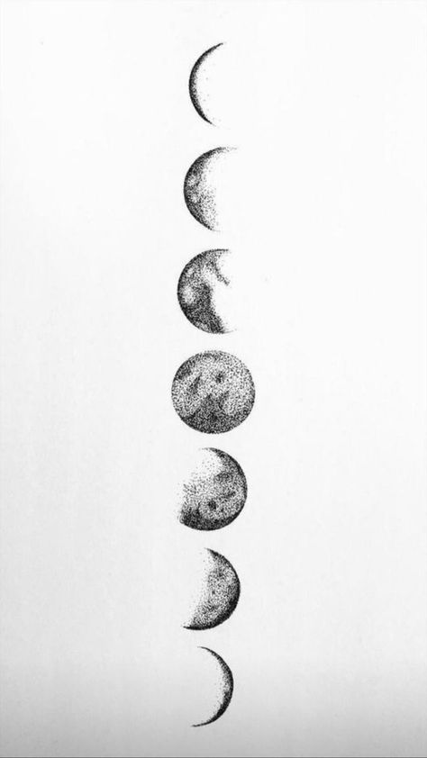 Wallpapers Moon, Cycle Tattoo, Best Friends Tattoo, Moon Cycle Tattoo, Moon Phases Tattoo, The Phases Of The Moon, 3 Best Friends, Fine Line Tattoo, Small Hand Tattoos