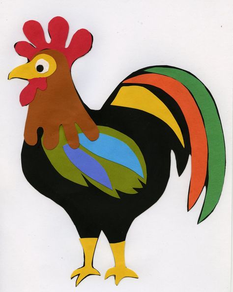 that artist woman: How to do a Rooster Wycinanki and Variations Rooster Craft, Letter D Crafts, Poland Art, Animal Art Projects, Chicken Crafts, Chicken Painting, Classroom Art Projects, Bird Quilt, Hand Crafts For Kids