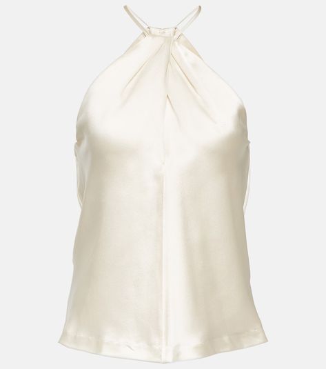 Edwige halterneck silk top in white - Nili Lotan | Mytheresa Stylish Work Attire, Nili Lotan, Silk Tank Top, Color Name, Designer Tops, Professional Fashion, Tops Online, Fashion Fits, Dream Clothes