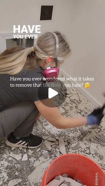 Mary Johanson | DIY Tutorials + Home Maintenance & Inspiration on Instagram: "✨️Besides the face first fall removing this tile floor actually wasn't as bad as I thought it would be 😂  So thankful for my @zenithbydanco tools that made the job so much easier! AD

You can find them at @homedepot and linked in my LiketoKnowit in bio! 

#tileremodel #demo #demoday #tile #tilefloor #diyrenovation #diytutorial #flooring #floorrenovation #diyhomeimprovement #" How To Tile Floor, Diy Tile Flooring, Bathroom Floor Diy, Removing Floor Tiles, Bathroom Floors Diy, Tile Floor Diy, Floor Renovation, Tile Remodel, Diy Tile