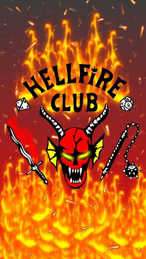 Hellfire Club Wallpaper, The Hellfire Club, Club Wallpaper, 80s Pop Culture, Things Wallpaper, Stranger Things Dustin, Hellfire Club, Burn It Down, Stranger Things Kids