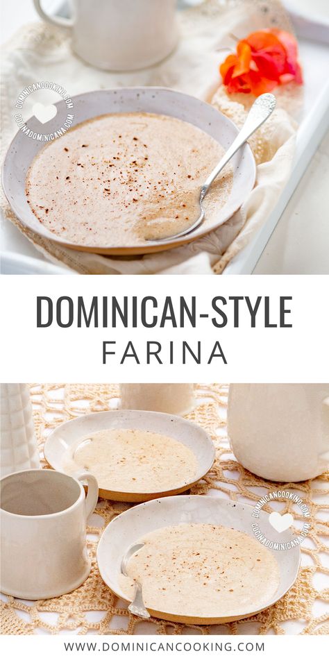 Puerto Rican Cream Of Wheat, Cream Of Wheat Dessert, Farina Recipe Breakfast, Chofan Dominicano Recipe, Cream Of Wheat Recipes Desserts, Dominican Oatmeal Recipe, Dominican Brunch Ideas, Farina Recipe Puerto Rican, Dominican Breakfast Ideas