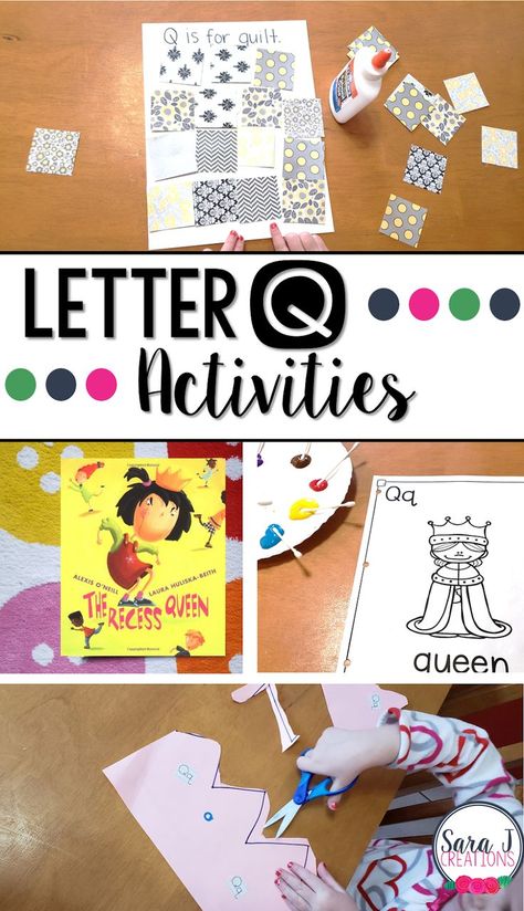 Preschool Homeschool Ideas, Q Activities For Preschool, Letter Q Activities For Preschool, Letter Q Activities, Letter Q Crafts, Letter B Activities, Fairy Tales Preschool, Alphabet Centers, Preschool Letter