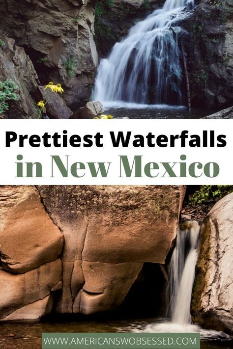 New Mexico Waterfalls: You wouldn’t think a place like New Mexico has a lot of water features but this list of 16 incredible waterfalls in New Mexico proves there is more to New Mexico than deserts. Things To Do In Taos New Mexico, Mexico Waterfalls, Santa Fe National Forest, New Mexico Vacation, New Mexico Road Trip, Taos Ski Valley, Travel New Mexico, Usa Roadtrip, Mexico Trip