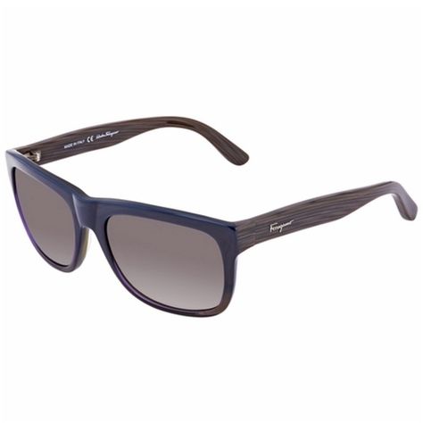 Salvatore Ferragamo Sunglasses Men's Rectangular Shades SF686S 401 Blue & Wood Salvatore Ferragamo Sunglasses, Eye Frames, Blue Wood, Blue Eye, Faux Wood, Color Code, Salvatore Ferragamo, Uv Protection, Color Coding