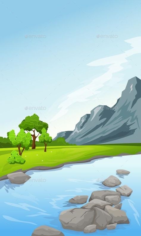 Rural Summer Landscape  #vector #VectorGraphics #GraphicRiver #nature #BestDesignResources World Most Beautiful Place, Adventure Travel Explore, Places In The World, Summer Landscape, Nature Art Painting, Backgrounds Phone Wallpapers, Landscape Illustration, Beautiful Places In The World, Graphic Design Services