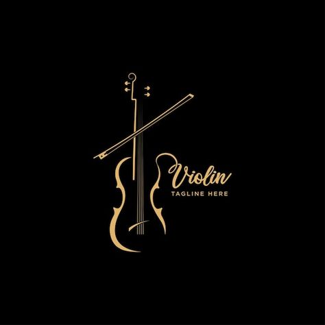 Violin viola fiddle cello instrument gol... | Premium Vector #Freepik #vector #violin-logo #cello #classical-music #violin Violin Images, Violin Logo, Cello Instrument, Violin Image, Music Logo Inspiration, Music Violin, Running Logo, Shoes Logo, Gold Logo Design