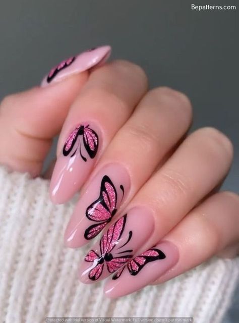 Nail Spot, Nails Easter, Butterfly Nail Designs, Butterfly Nail Art, Pretty Gel Nails, Cute Summer Nails, Nail Art Designs Videos, Festival Nails, Nail Patterns