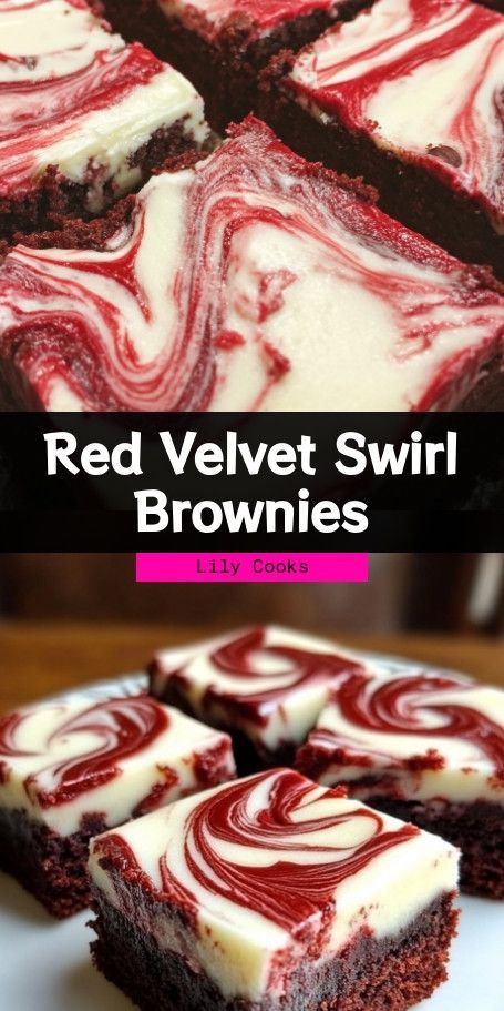 Delicious Red Velvet Swirl Brownies Recipe | Festive Dessert Idea Indulge in the rich flavor of our Red Velvet Swirl Brownies, the perfect holiday treat! These fudgy brownies combine the classic taste of red velvet cake with a creamy cream cheese swirl, creating a stunning dessert that's sure to impress. Bake a batch today and delight your guests with this beautiful and decadent dessert! #RedVelvetBrownies #HolidayBaking #DessertLovers Red Velvet Treats, Red Velvet Brownies Recipe, Brownies With Cream Cheese, Mmm Cookies, Velvet Desserts, Jamaican Rum Cake, Red Velvet Cheesecake Brownies, Harvest Church, Red Velvet Desserts