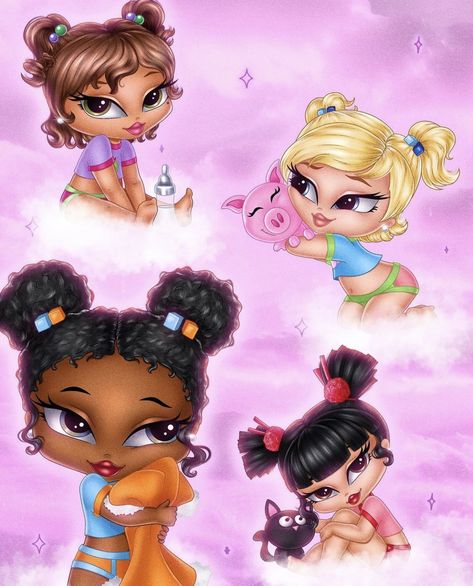 Baby Bratz, Bratz Characters, Bratz Movie, Black Bratz Doll, Brat Doll, Walpaper Hello Kitty, Whatsapp Wallpaper Cute, Bratz Girls, Baby Drawing