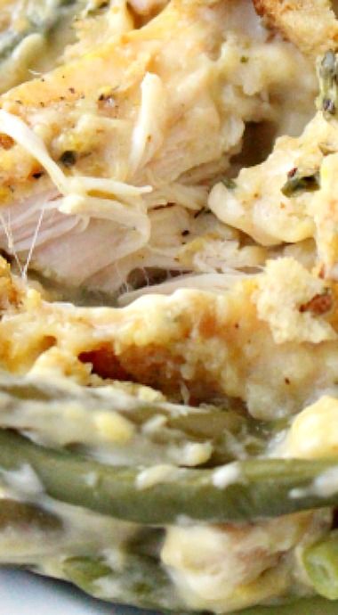 Creamy Crockpot Chicken Stuffing and Green Beans Green Beans Crockpot Recipes, Beans Crockpot Recipes, Beans Crockpot, Crockpot Recipes Chicken, Creamy Crockpot Chicken, Chicken Stuffing, Crock Pot Food, Family Fresh Meals, Crockpot Dishes