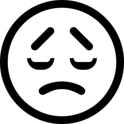 Disappointed Face A face with a frown and closed, downcast eyes, as if aching with sorrow or pain. May convey a variety of unhappy emotions, including disappointment, grief, stress, regret, and remorse. Disappointed Face, Downcast Eyes, Emotion Face, Emotion Faces, Graphic Image, A Face, Vinyl