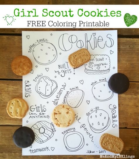 Girl Scout Cookies Doodle Coloring Printable Girl Scout Cookie Booth Ideas, Cookie Booth Ideas, Girl Scout Cookie Booth, Girl Scout Cookie Meme, Selling Girl Scout Cookies, Girl Scout Daisy Activities, Girl Scout Meeting Ideas, Girl Scout Mom, Daisy Ideas